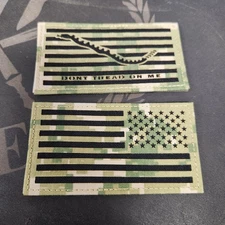 NWU Type III Reverse US Flag & USN First Navy Jack Patch Set Laser Hook US Navy