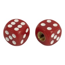 PRO Bicycle Bike Valve Caps Dice Rounded Red