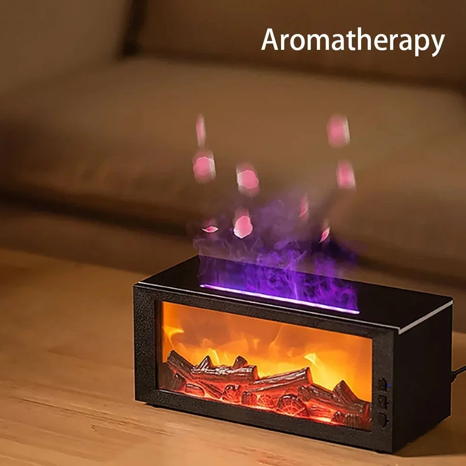 Flame Fireplace Humidifier 🔥 Aromatherapy Essential Oil Diffuser with LED Light - Image 3 of 4
