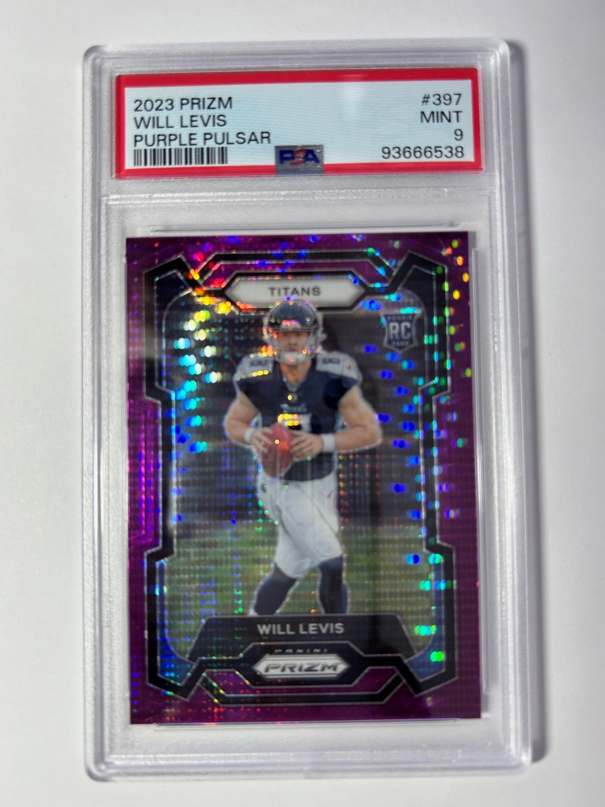 2023 Panini Prizm Purple Pulsar #397 Will Levis Titans RC Rookie PSA 9 MINT