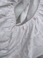 Pottery Barn Kids White Pink Star Fitted Crib Sheet Toddler Organic Cotton