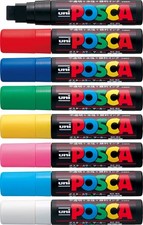 UNI POSCA PC-17K"FULL RANGE ALL 8 COLOURS" 1 Count Pack of 8 , Assorted