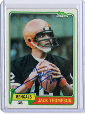 JACK THOMPSON NFL Bengals 1981 Topps Auto Autographed Signed #81 Card