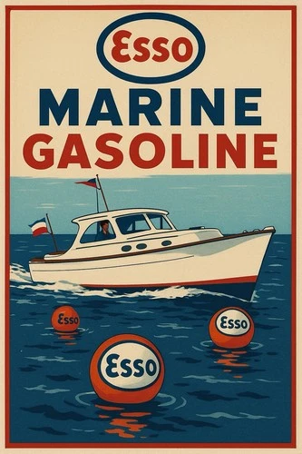 Esso Marine Vintage Style Metal Sign