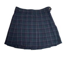 American Eagle Highest Rise Plaid Pleated Mini Skirt Womens 6 Navy Academia NWOT