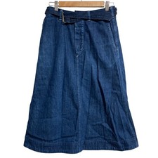 MHL. Margaret Howell Belted Denim Skirt, Size 26, Indigo Women USED