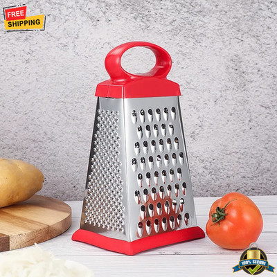 4-Sided Stainless Steel Grater Vegetable Cheese Potato Garlic Slicer