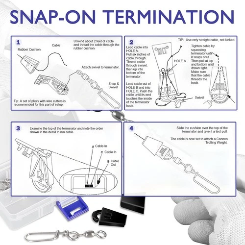 KIT TERMINADOR CABLE DOWNRIGGER 2 PIEZAS, RÁPIDO Y CONFIABLE - Imagen 5 de 21