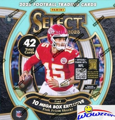 2025 Panini Select Football Sealed MEGA Box-10 PINK PRIZM SHOCK