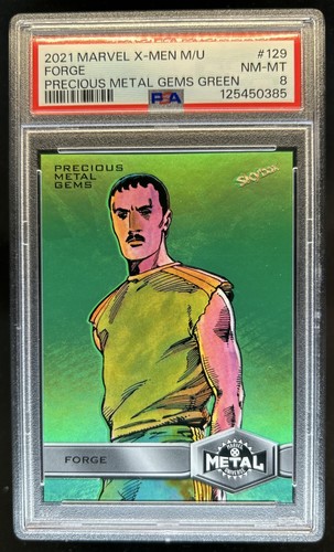2021 Skybox Metal Universe Marvel X-Men Forge Precious Gems Green #/10 PSA 8