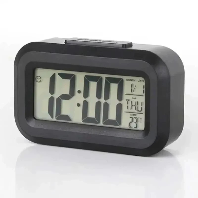 LED Digital Alarm Clock Snooze Backlight Calendar Time Display Table Desktop