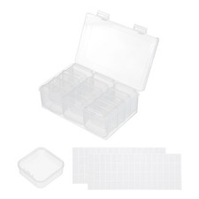 15 Slots Bead Storage Containers, Clear Plastic Bead Boxes with Labels