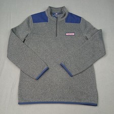 Vineyard Vines Grey Quarter Zip Pullover Sweatshirt Boys Large L 16 Preppy