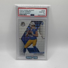 2020 Justin Herbert White Panini Mosaic #20/25 PSA 10 Gem Mint Rookie RC #204
