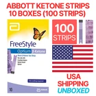 USA  Abbott Ketone Test Strips 10xPacks (100 Strips) EXP 02/2027