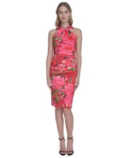 Eliza J Women's Twist Halter-Neck Sheath Dress - Cherry Size 8 NWT