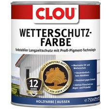 Clou Wetterschutzfarbe 750 ml anthrazitgrau Holzschutzfarbe für Aussen