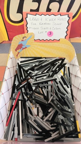 KNEX/LEGO CONNECTOR RODS - RANDOM 8 Oz. Scoop w/ Mixed Sizes & Colors READ BELOW - Picture 3 of 4