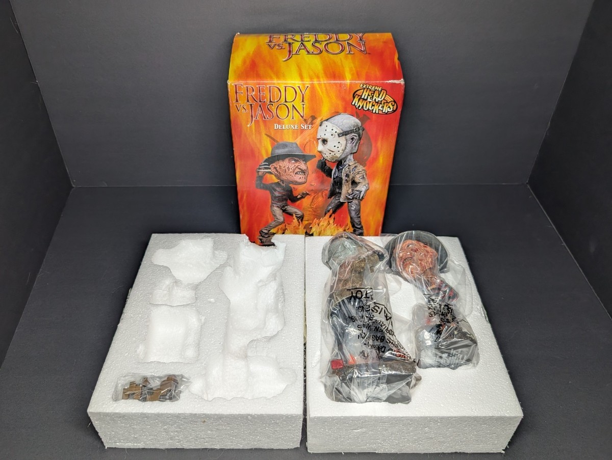 Freddy Vs. Jason Deluxe Set Head Knockers Neca Bobble Heads New