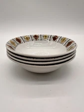 See Of 4 Britamic Staffordshire Ironstone Mexico Pattern Coupe Cereal Bowls