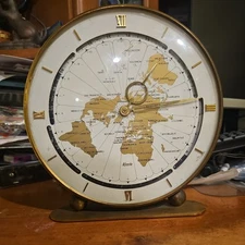 RARE Vintage 1969s KIENINGER & OBERGFELL KUNDO World Time Clock W Germany WORKS