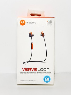Motorola Verve Loop SH011 Wireless Water Resistant Stereo Earbuds - Orange/Black
