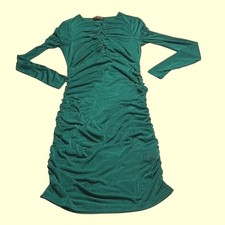 NWOT Minkpink Emerald Green Ruched Keyhole Long Sleeve Bodycon Mini Dress