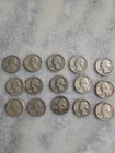 Lot Of 15 Washington Silver Quarters 90% 1964 And Earlier