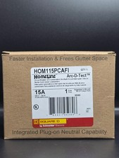 Square D HOM115PCAFI 15A Arc Fault Circuit Interrupter Plug-On Neutral
