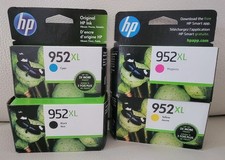 4-pack SET Genuine HP 952XL B/C/M/Y High-Yield Ink Cartridges, Exp 2024 SEALED 