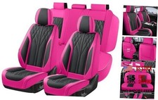 Car Seat Covers Full Set Cover Car Seat Cushion Waterproof Hot Pink-black Car Seat Covers Full Set Cover Car Seat Cushion Waterproof Hot Pink-black