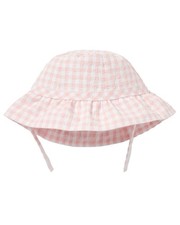 Janie And Jack Gingham Ruffle Sun Hat Pink 0-3