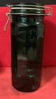 Vintage Green Panel Glass Spaghetti Jar With Wire Hinged Lid 10 Inches Tall — photo 3
