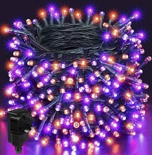 Low Voltage Decorative LED String Lights 33ft Orange & Purple with Memory Timer