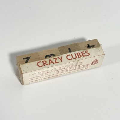 Vintage CRAZY CUBES Wooden Brain Teaser Block Game Puzzle Toy Crestline RARE