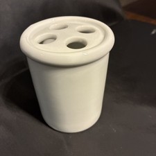 Pier 1 White Ceramic Glazed Toothbrush Holder