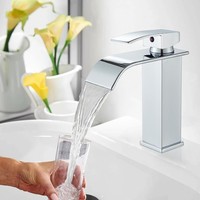Wasserfall Waschtischarmatur Chrom Bad Waschbecken Wasserhahn Badarmatur