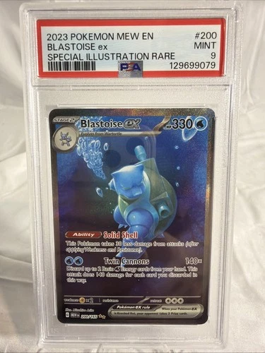 Pokémon TCG Blastoise EX Holo Card 200/165 Scarlet & Violet 151 Series PSA 9