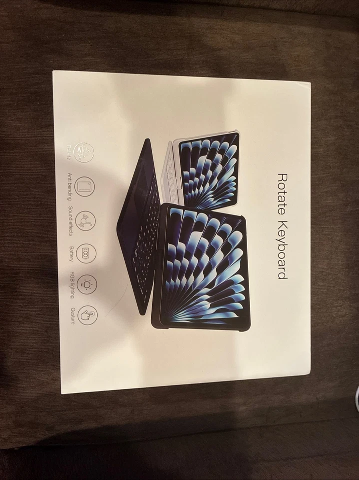 Novyke - iPad 2025 兼容 360° 旋转 透明键盘保护壳。 — 第 3/4 张图片