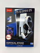 iPega Vertical Stand PS5 6-in-1 Cooling Fan Charging Dock Headset Holder Black