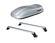 DACHTRÄGER LP49+ DACHBOX 400 LT GRAU FÜR HONDA CIVIC SEDAN 4 TÜRER 2006-2011