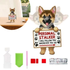 DIY Diamond Painting Kit Cute Puppy Figurine Personal Stalker Desk Decor 2D Flat