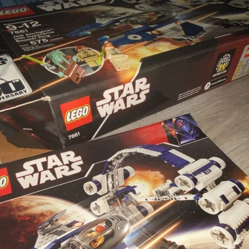 LEGO Star Wars Jedi Starfighter 7661 Complete Set w/ Box, Manual, Obi-Wan Kenobi