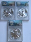 2017(P,S,W) ANACS MS70 AMERICAN SILVER EAGLE 3-COIN SET~Complete Mint State Set~