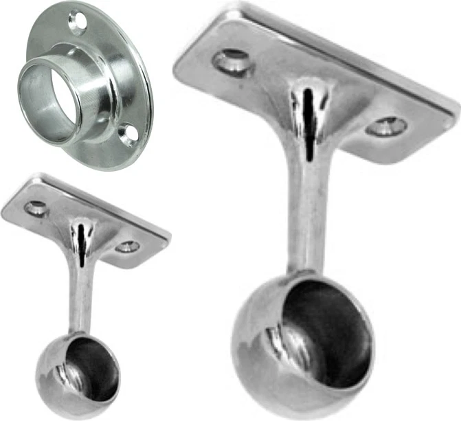 IRONMONGERY WORLD CHROME WARDROBE RAIL FITTINGS END CENTRE 19MM & 25MM