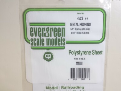 Seam Roofing Sheet 6'' x 12'' / 3/8'' Spacing Evergreen Scale Models Plastic 4523