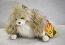 Folkmanis Fluffy Cat Hand Puppet w Movable Mouth Gray/White 10" NWT