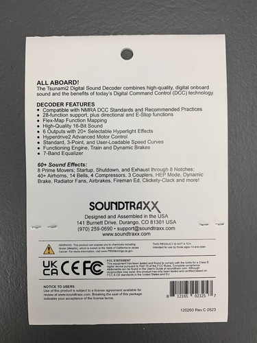 SoundTraxx Tsunami2 TSU-2200 DCC Decoder 885022 EMD-2 Diesel - Picture 2 of 4
