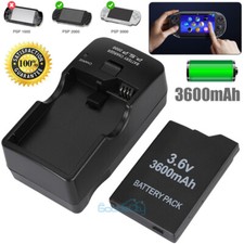 3600mAh 3.6V Replacement Battery W/ Charger For PSP 2000 3000 2001 3001