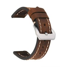 Men Genuine Leather Watch Strap Band with Spring Bars Brown Sizes 20-24mm